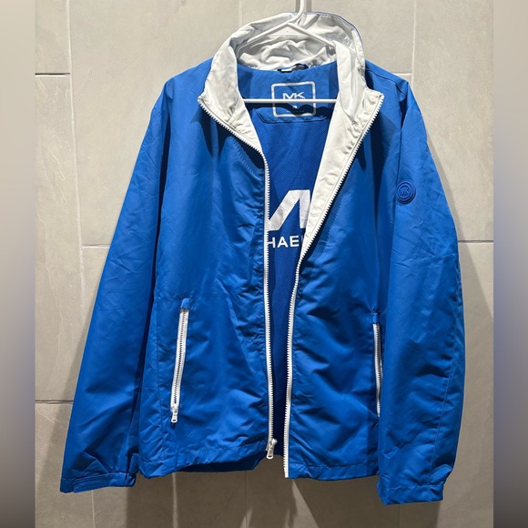Michael Kors Men's Windbreaker in Blue and White - Picture 1 of 7